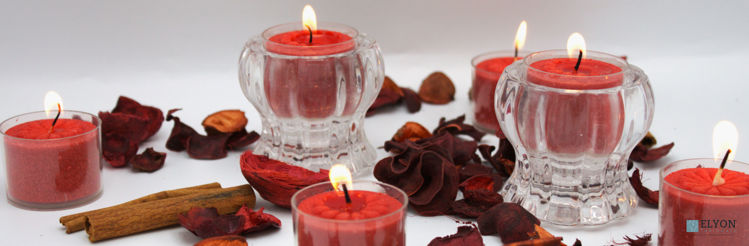 36 Apple Cinnamon Scented Red Colored Wax Deep Tealight Candles