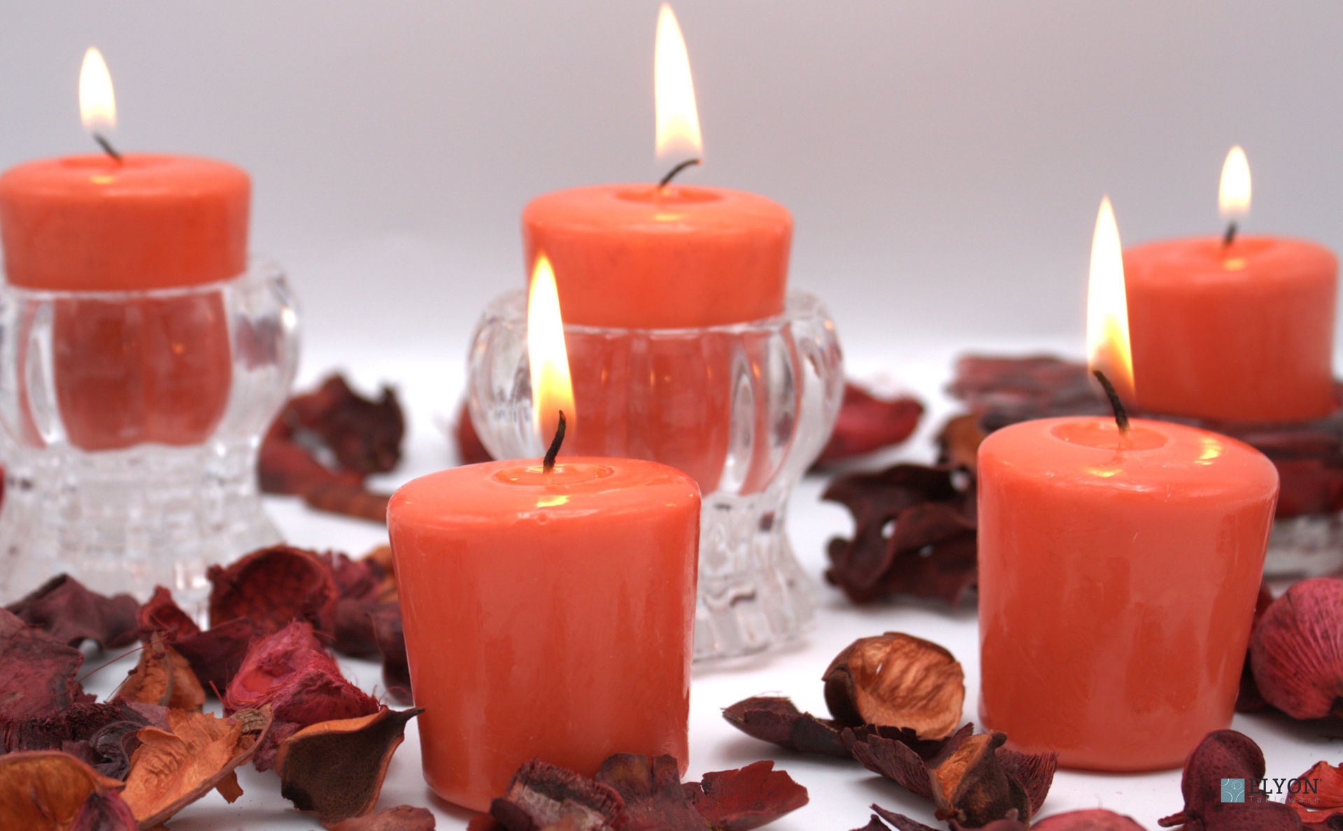24 Red Unscented Wax Votive Candles, 15 Hours Burn Time. Elyon