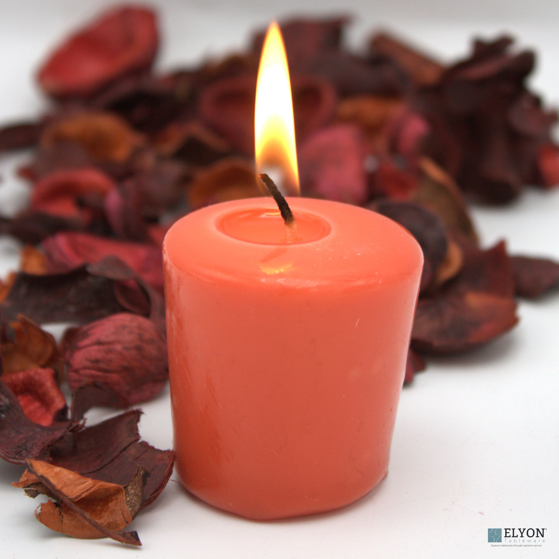 24 Red Unscented Wax Votive Candles, 15 Hours Burn Time. Elyon