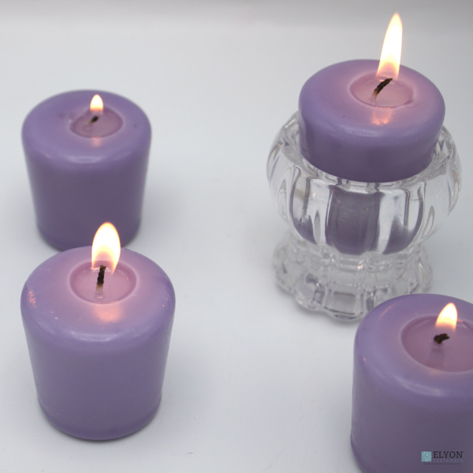 24 Lavender Unscented Wax Votive Candles 15 Hours Burn Time Elyon Tableware Your Shop For 3516