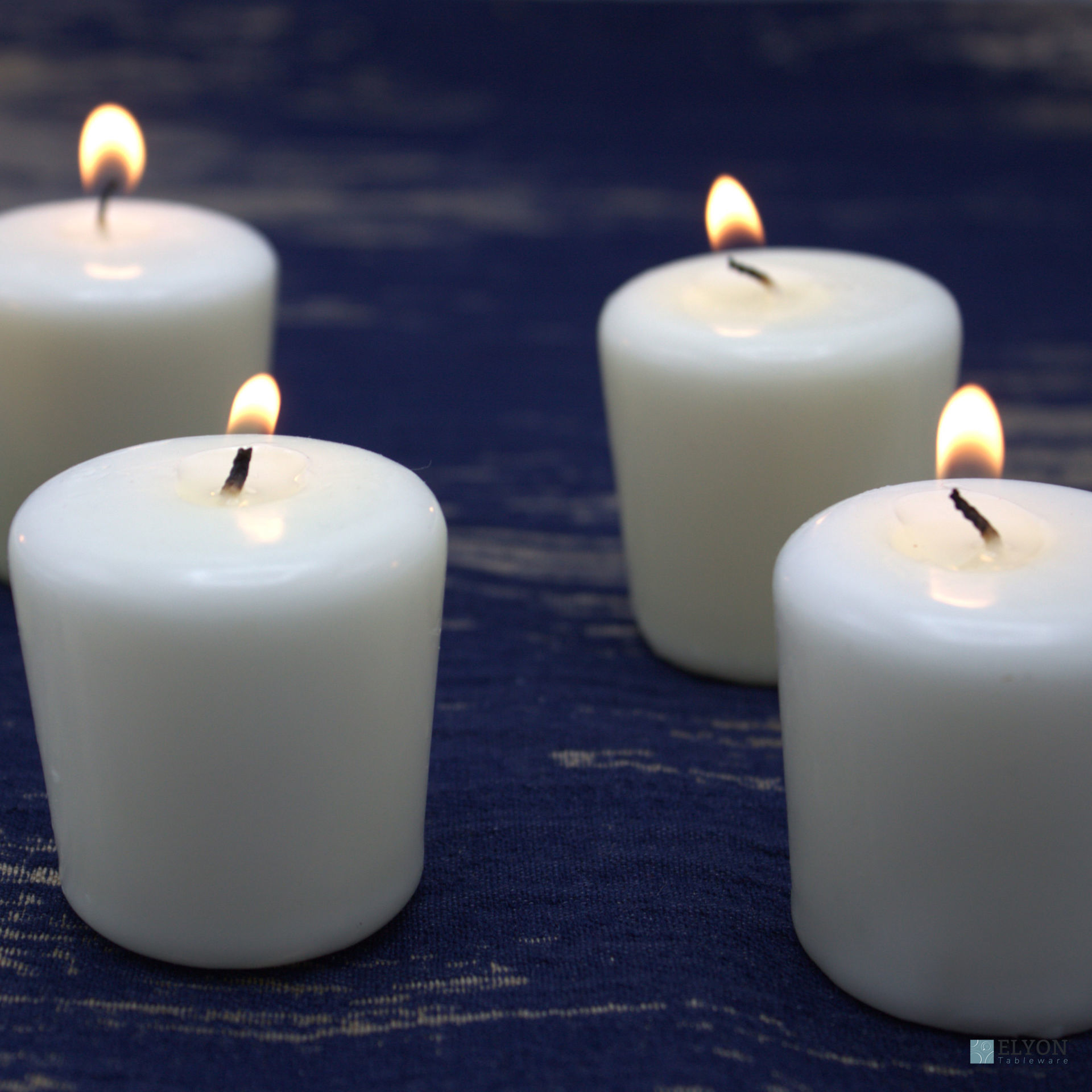 24 Ivory Unscented Wax Votive Candles, 15 Hours Burn Time. Elyon