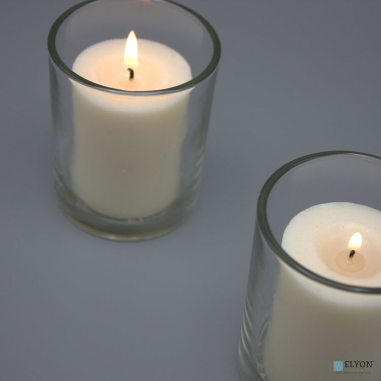 18 White Colored Unscented Wax Votive Memorial Candle, 24 Hours Burn Time	