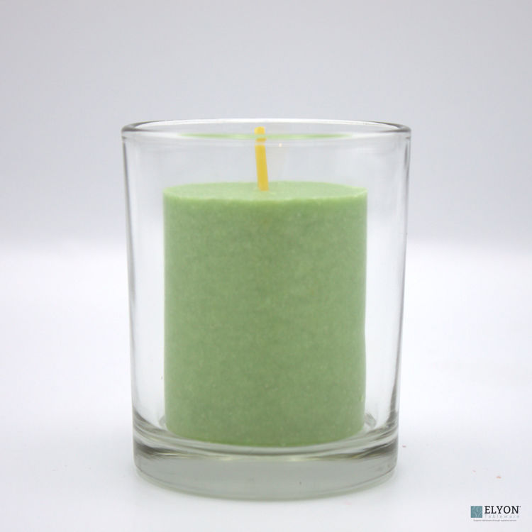 18 Green Colored Unscented Wax Votive Memorial Candle, 24 Hours Burn Time	