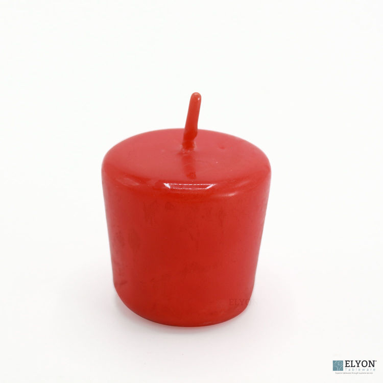 24 Red Unscented Wax Votive Candles, 15 Hours Burn Time