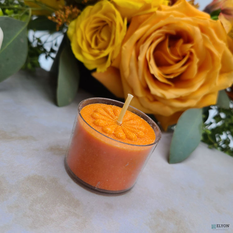 36 Orange Scented Orange Colored Wax Deep Tealight Candles	