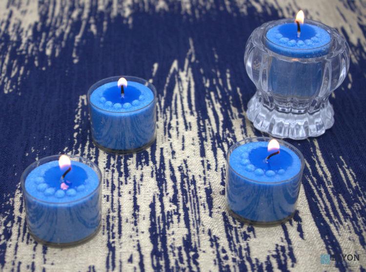 36 Ocean Breeze Scented Blue Colored Wax Deep Tealight Candles	