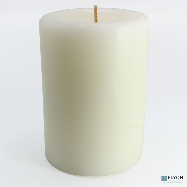6 White Unscented Wax Pillar Candles, 40 Hours Burn Time