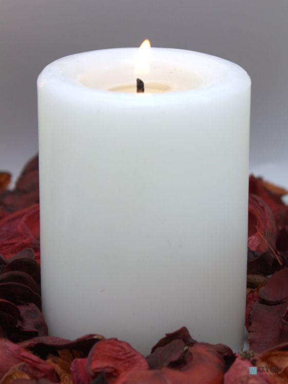6 White Unscented Wax Pillar Candles, 40 Hours Burn Time