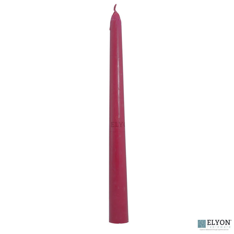 Picture of 50 Mauve Unscented Wax Taper Candles, 8 Hour Burn Time