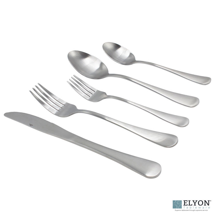 20-Piece Matte Silver Flatware Set, Stainless Steel, Service For 4