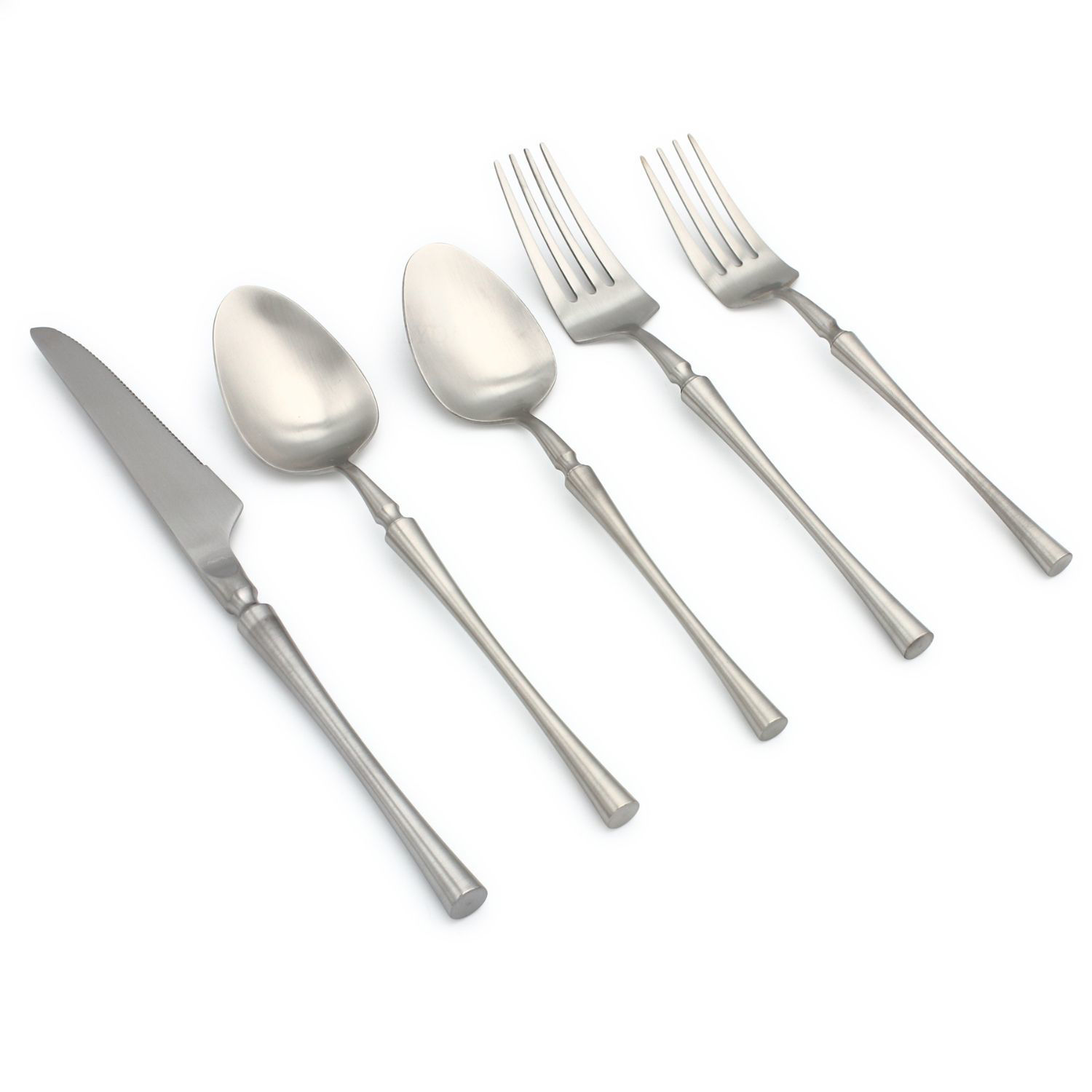 Best Modern Flatware and Silverware sets Matte Silver Elyon Tableware