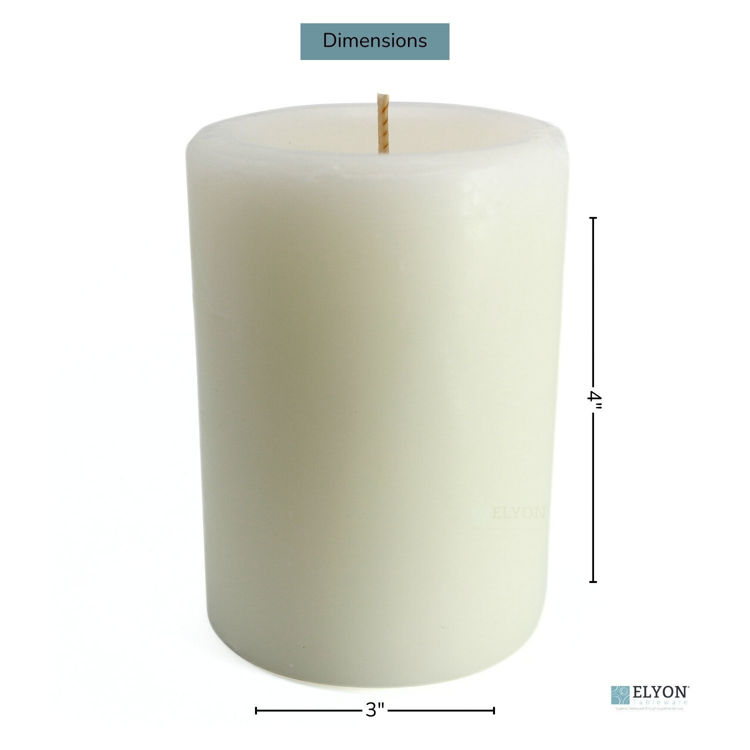 6 White Unscented Wax Pillar Candles, 40 Hours Burn Time	