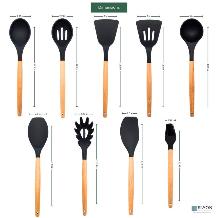 https://elyontableware.com/images/thumbs/0001619_9-piece-black-colored-silicone-kitchen-utensils-set-with-wooden-handles_750.jpeg