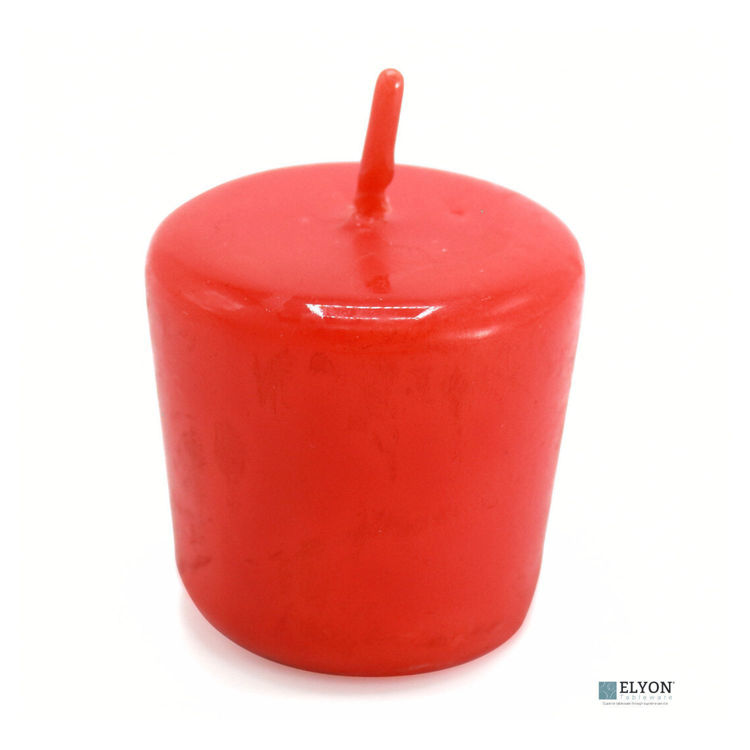 Picture of 24 Red Unscented Wax Votive Candles, 15 Hours Burn Time