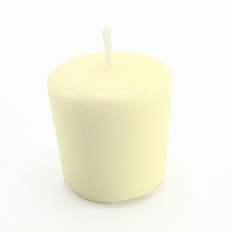 Picture of 24 Ivory Unscented Wax Votive Candles, 15 Hours Burn Time