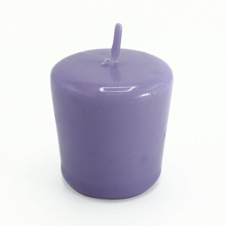 Picture of 24 Lavender Unscented Wax Votive Candles, 15 Hours Burn Time
