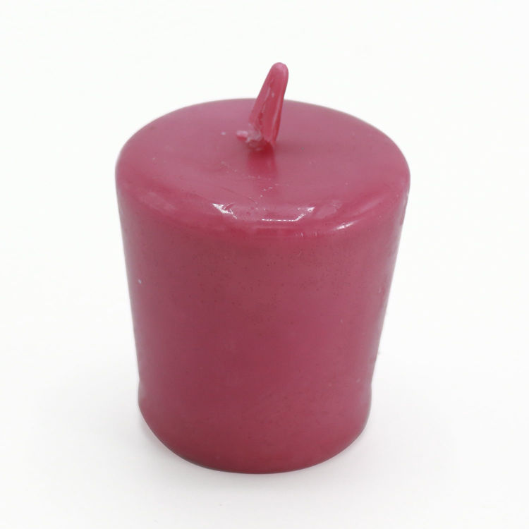 Picture of 24 Mauve Unscented Wax Votive Candles, 15 Hours Burn Time
