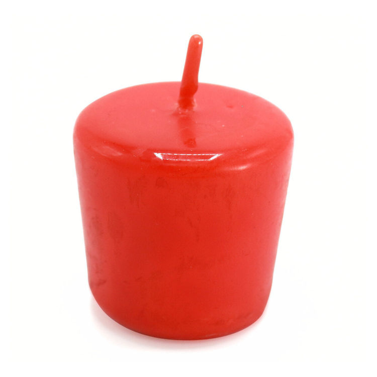 Picture of 48 Red Unscented Wax Votive Candles, 15 Hours Burn Time