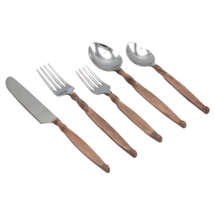Hand-Forged Flatware Set, Stainless Steel,