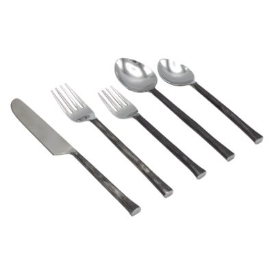 Hand-Forged Flatware Set, Stainless Steel, Hand-Forged Flatware Set, Stainless Steel,