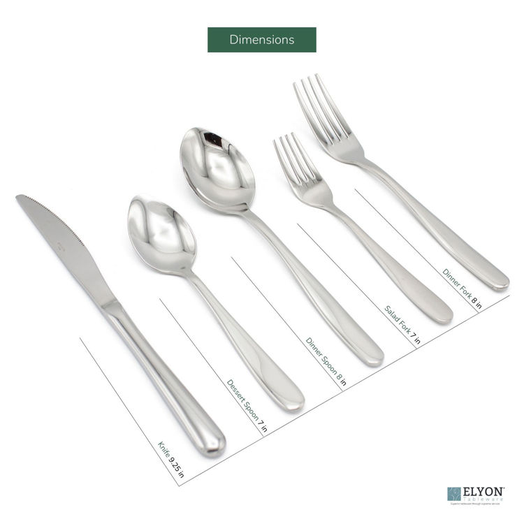 Picture of Elyon Remsen Reflective Silver 20-Piece Flatware Set, Stainless Steel, Service For 4