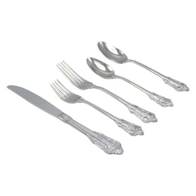 Elyon Tableware Baroque Reflective Silver 20 Piece Flatware Set Stainless Steel Service For 4 Elyon Tableware Baroque Reflective Silver 20 Piece Flatware Set Stainless Steel Service For 4