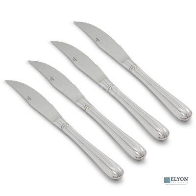 Royal Column Steak Knives 4 Piece Set Forged Stainless Steel Cutlery Service for 4 Royal Column Steak Knives 4 Piece Set Forged Stainless Steel Cutlery Service for 4
