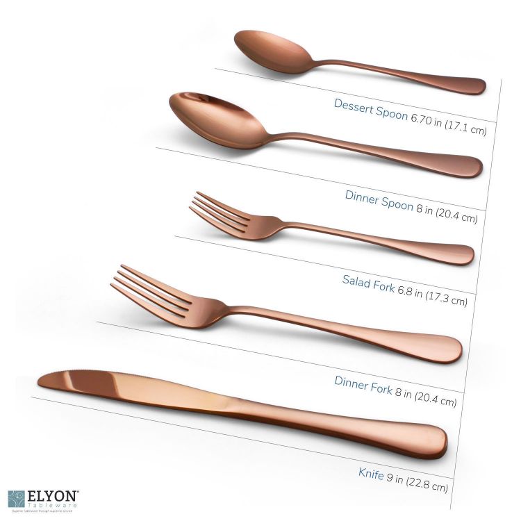 20-Piece Reflective Rose Gold Flatware Set, Service For 4