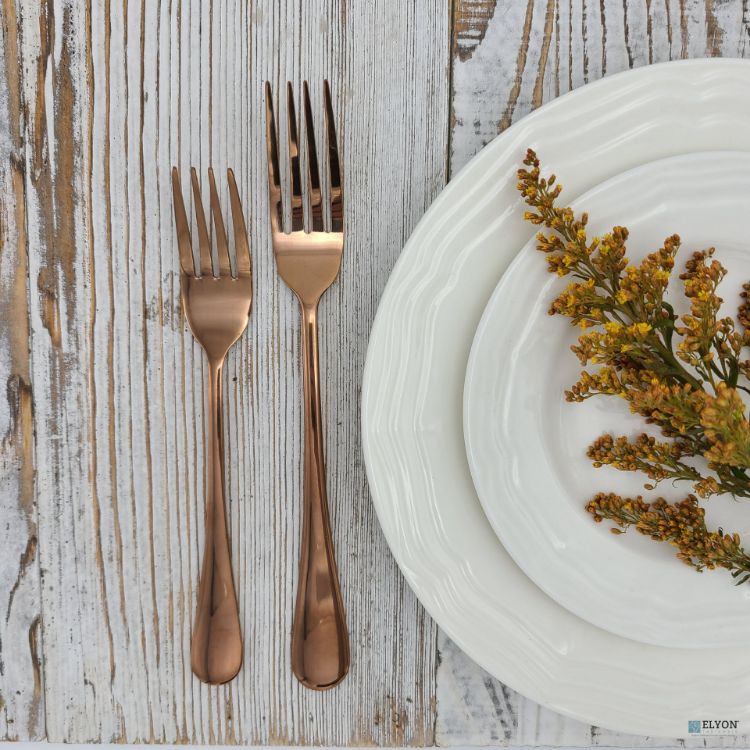 20-Piece Reflective Rose Gold Flatware Set, Service For 4	