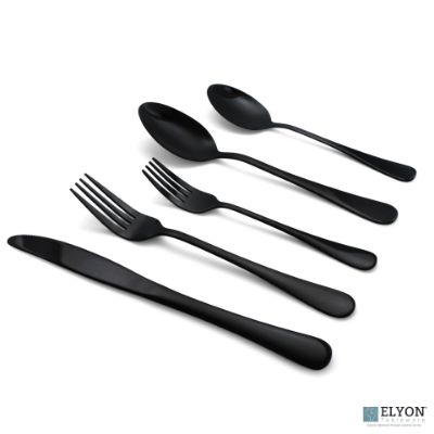 20-Piece Matte Black Flatware Set, Stainless Steel, Service For 4 20-Piece Matte Black Flatware Set, Stainless Steel, Service For 4