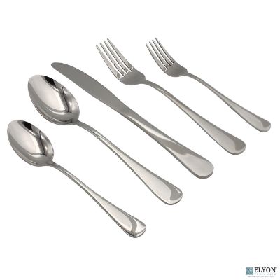 Show details for Elyon Luly Reflective Silver 60-Piece Flatware Set, Stainless Steel, Service For 12 Picture of Elyon Luly Reflective Silver 60-Piece Flatware Set, Stainless Steel, Service For 12