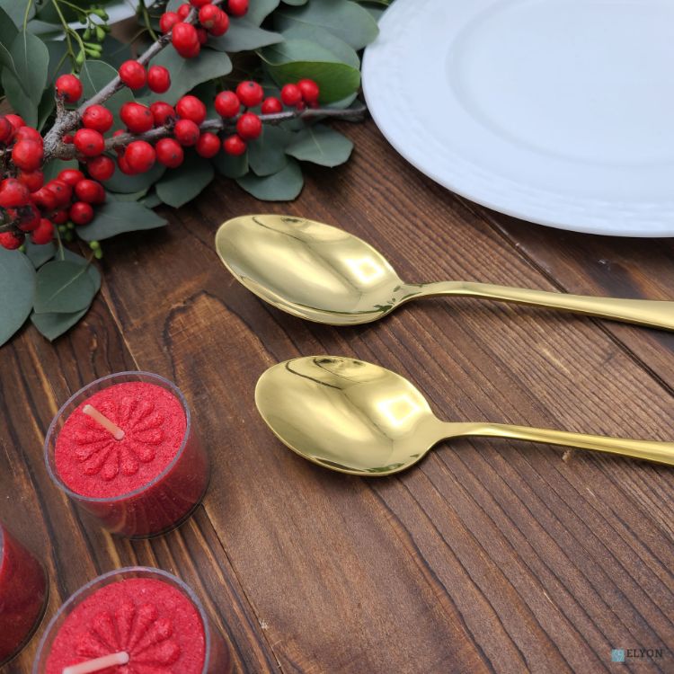 Gold Flatware Set, Stainless Steel, Service For 4