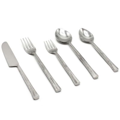 Elyon Lavista Reflective Silver 20 Piece Flatware Set Indian Artisan-Made Set Hand-Forged Stainless Steel Service for 4 Elyon Lavista Reflective Silver 20 Piece Flatware Set Indian Artisan-Made Set Hand-Forged Stainless Steel Service for 4