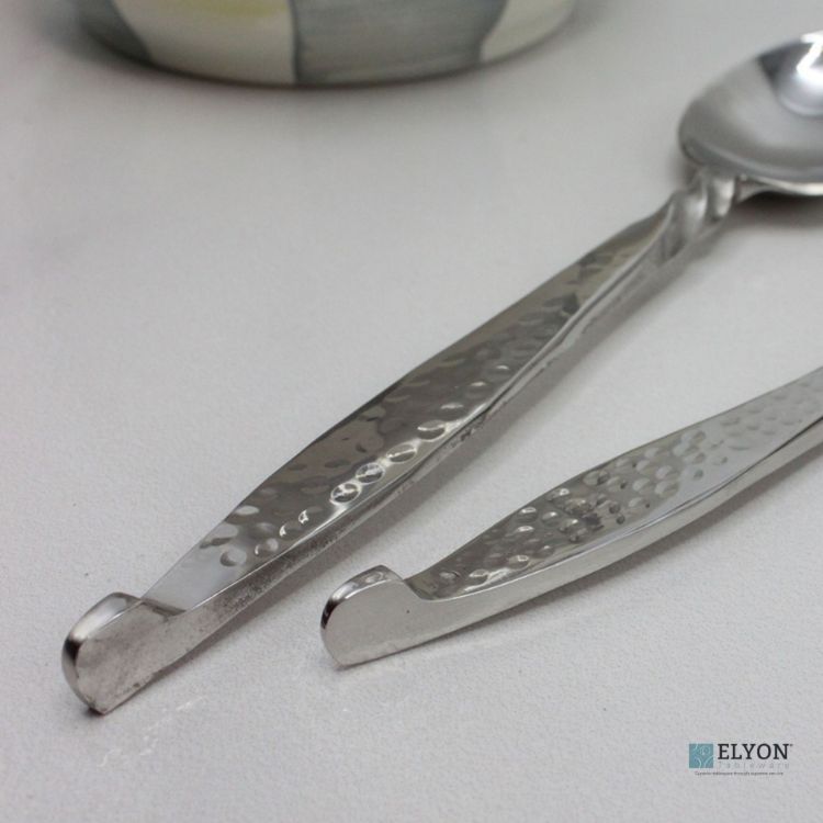 Elyon Rosman Hammered Reflective Silver 20 Piece Flatware Set Indian Artisan-Made Set Hand-Forged Stainless Steel Service for 4