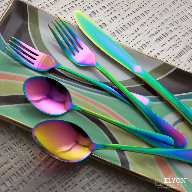20-Piece Reflective Rainbow Flatware Set, Service For 4 