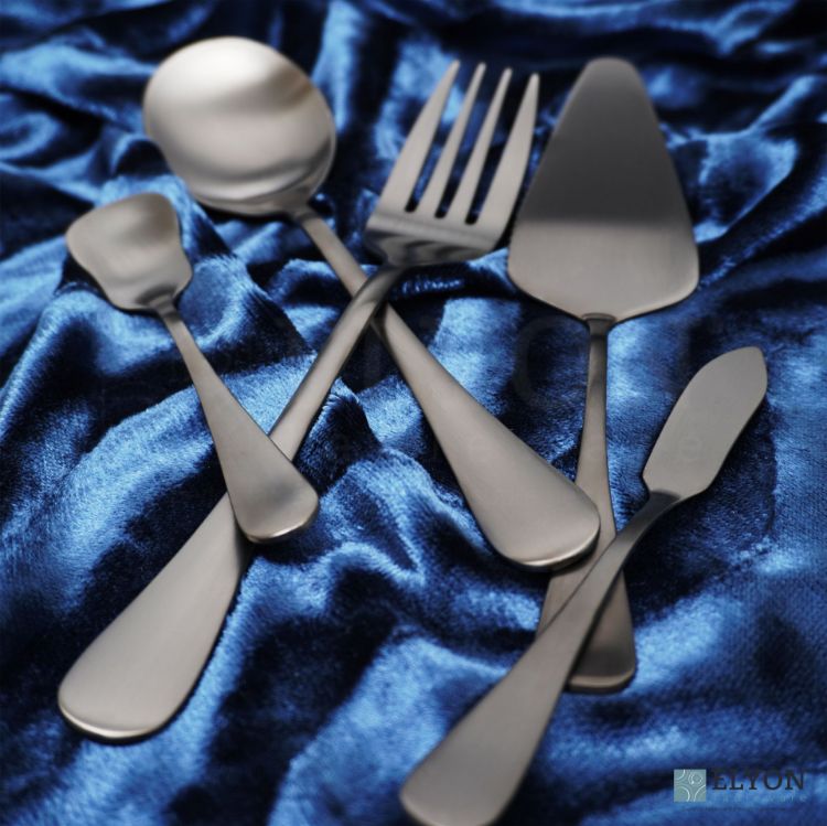 Elyon Luly Matte Black Hostess 5 Piece Set Stainless Steel Serving Set