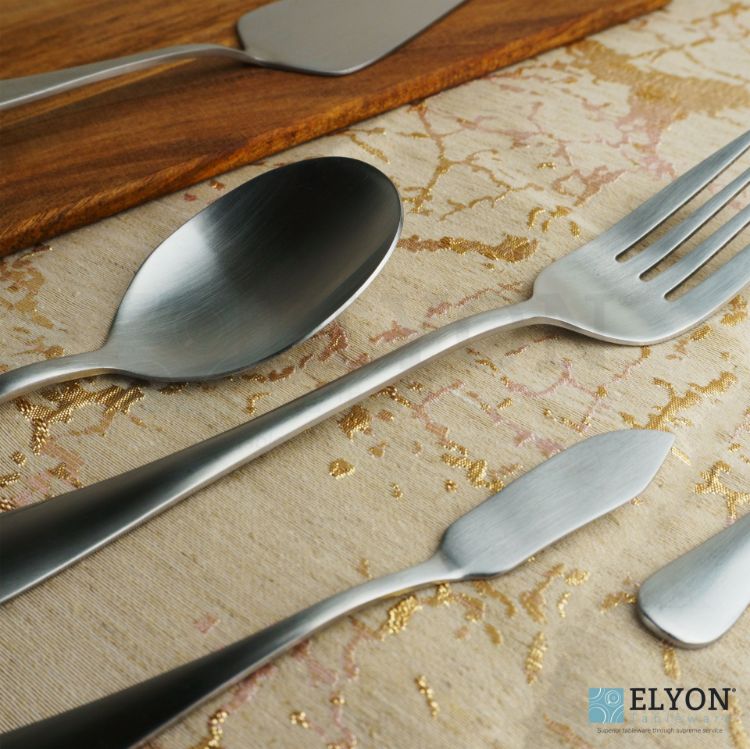 Elyon Luly Matte Silver Hostess 5 Piece Set Stainless Steel Serving Set