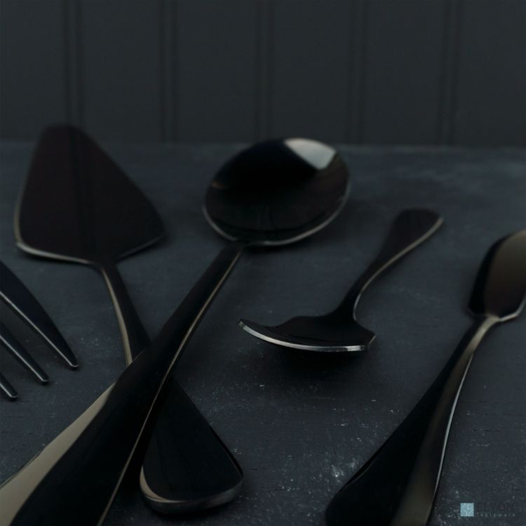 Elyon Luly Reflective Black Hostess 5 Piece Set Stainless Steel Serving Set