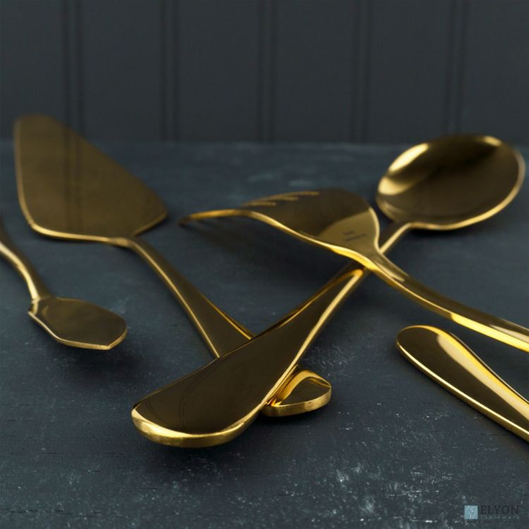 Elyon Luly Reflective Gold Hostess 5 Piece Set Stainless Steel Serving Set