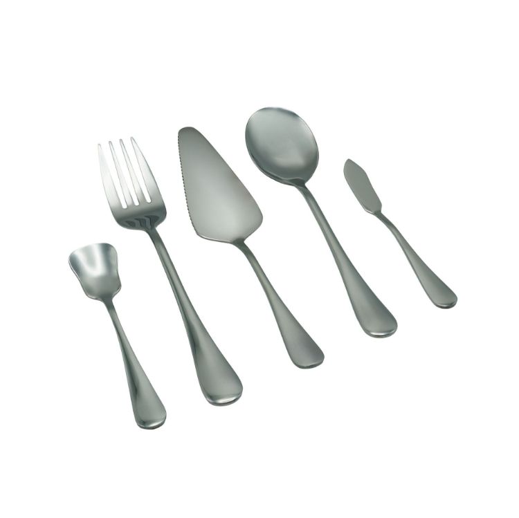 Elyon Luly Reflective Silver Hostess 5 Piece Set Stainless Steel Serving Set