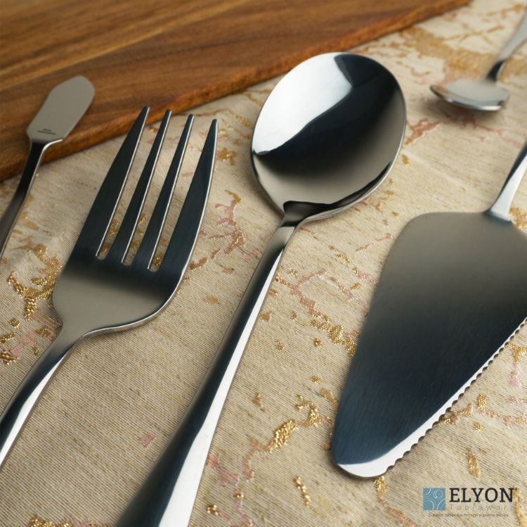 Elyon Luly Reflective Silver Hostess 5 Piece Set Stainless Steel Serving Set
